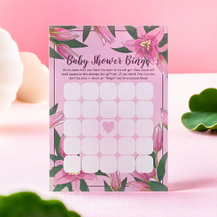Tarjeta de juego de bingo Lirio Baby Shower Bloomi