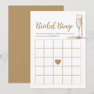 Tarjeta de juego de bingo nupcial Elegantes Perlas