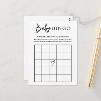 Tarjeta de juego de Bingo para Baby Shower