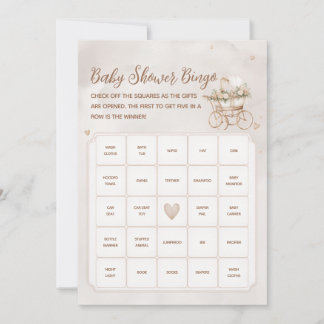 Tarjeta de juego de bingo para baby shower con car