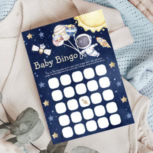 Tarjeta de juego de bingo para baby shower con tem