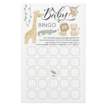Tarjeta de juego de bingo para baby shower de anim