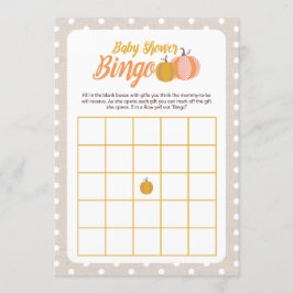 Tarjeta de juego de bingo para baby shower de otoñ