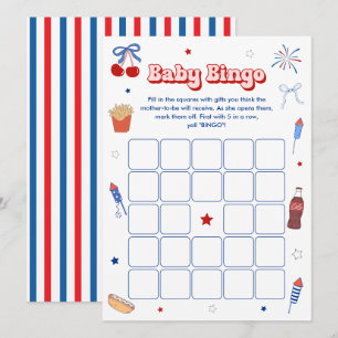 Tarjeta de juego de bingo para baby shower de una 
