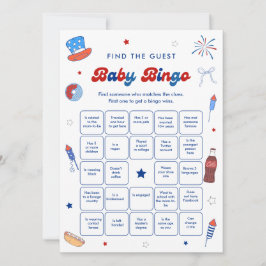 Tarjeta de juego de bingo para baby shower del 4 d