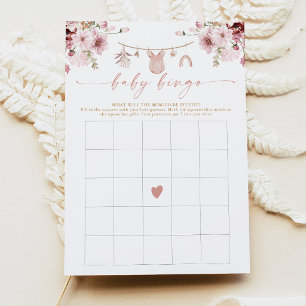 Tarjeta de juego de bingo para baby shower Floral 