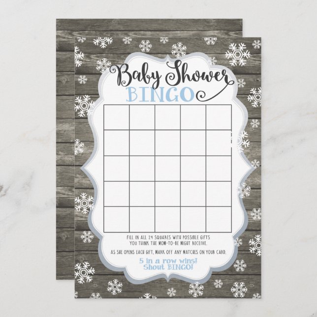 Tarjeta de juego de bingo para baby shower Little  (Anverso / Reverso)
