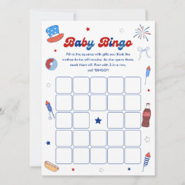 Tarjeta de juego de bingo para baby shower Rojo Bl