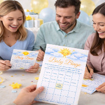 Tarjeta de juego de bingo para baby shower suminis