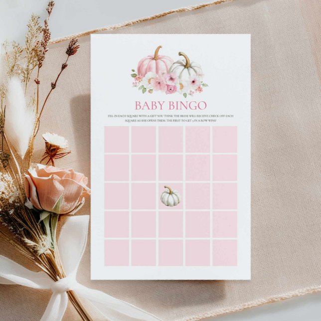Tarjeta de juego de bingo para bebé Chica de calab (Fall Girl Baby Bingo Card)