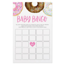 Tarjeta de juego de bingo para bebé con donuts de