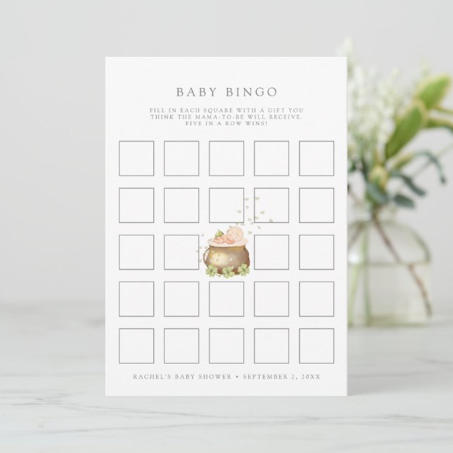 tarjeta de juego de bingo para bebé de patrick (Anverso de pie)