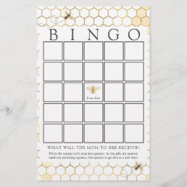 Tarjeta de juego de bingo para bebes de oro modern