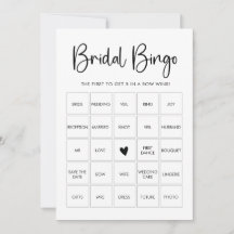 Tarjeta de juego de bingo para despedida de solter