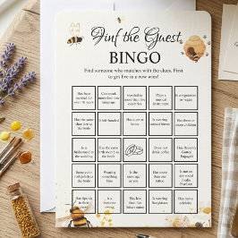 Tarjeta de juego de bingo para ducha de novia Bee 