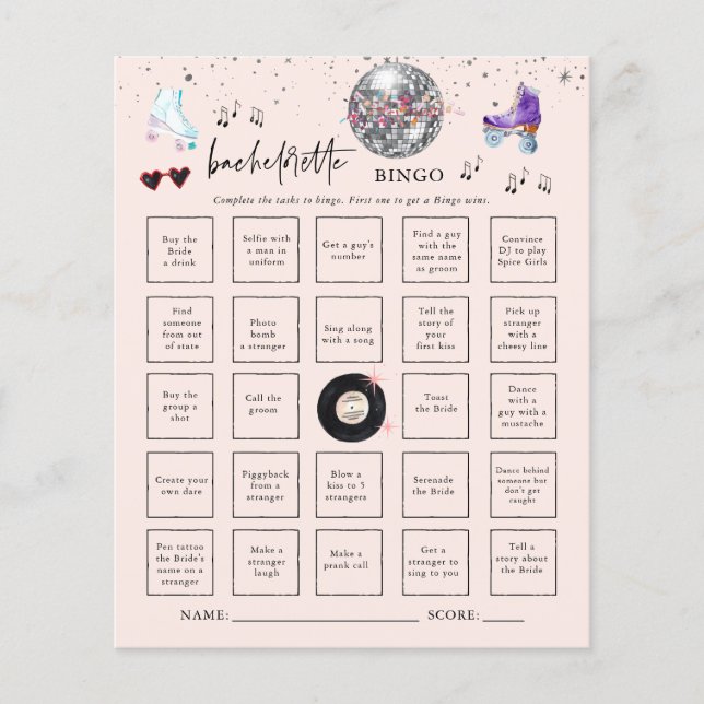Tarjeta de Juego de Bingo para Fiesta de Despedida (Anverso)