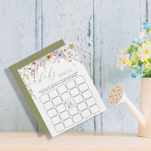 Tarjeta de juego de Bingo para Flores Silvestres