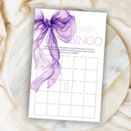 Tarjeta de juego de bingo Purple Bow Baby In Bloom
