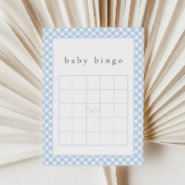 Tarjeta de juego de bingo simple azul Bow Baby