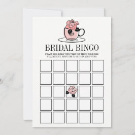 Tarjeta de juego de bingo Tea Cup and Flowers Brid