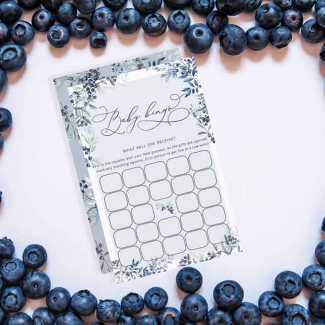 Tarjeta de juego de Bingo Watercolor Blueberry Bab (Subido por el creador)