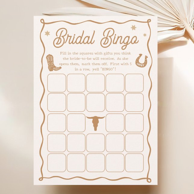 Tarjeta de juego de bingo Western Bridal Shower (Subido por el creador)