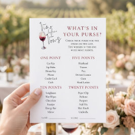 Tarjeta de juego de bolso Vino Before Vows para de