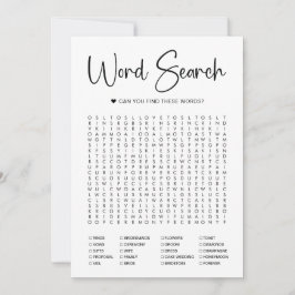 Tarjeta de juego de búsqueda de palabras para desp