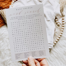 Tarjeta de juego de búsqueda de Word de Baby Showe