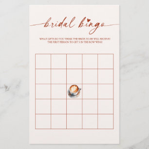 Tarjeta de juego de café de bingo nupcial para fie