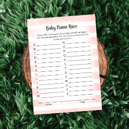 Tarjeta de juego de carrera de nombres de bebé Bun