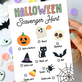 Tarjeta de juego de caza de niños de Halloween Sca