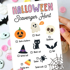 Tarjeta de juego de caza de niños de Halloween Sca
