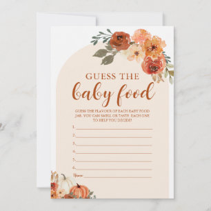 Tarjeta de juego de comida para bebés adivina la p