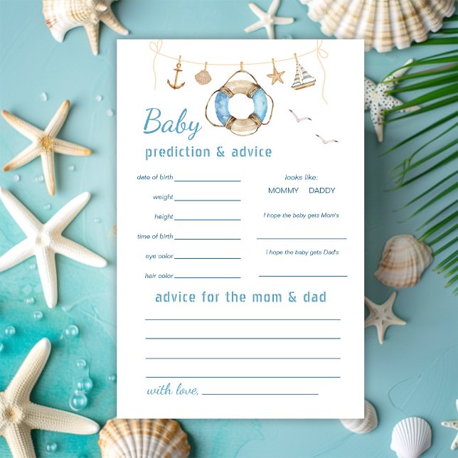 Tarjeta de juego de consejos y predicción náutica (Subido por el creador)