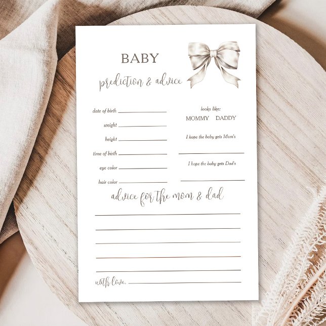 Tarjeta de juego de consejos y predicción para beb (Subido por el creador)