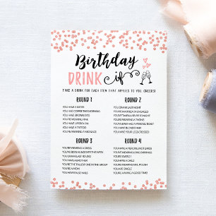 Tarjeta de juego de cumpleaños editable BEBER SI J