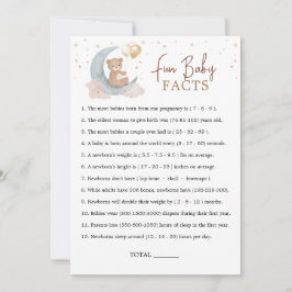 Tarjeta de juego de datos divertidos para baby sho