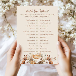 Tarjeta de juego de desayuno de boda '¿Qué preferi
