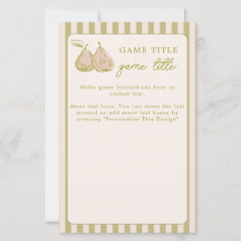 Tarjeta de juego de desayuno nupcial de pera dibuj