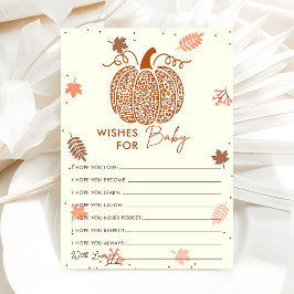 Tarjeta de juego de deseos de calabaza de otoño bo