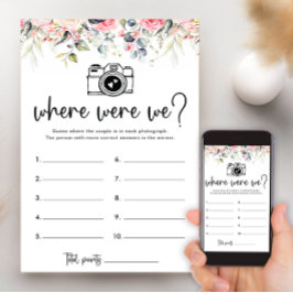 Tarjeta de juego de despedida de soltera Blush Flo