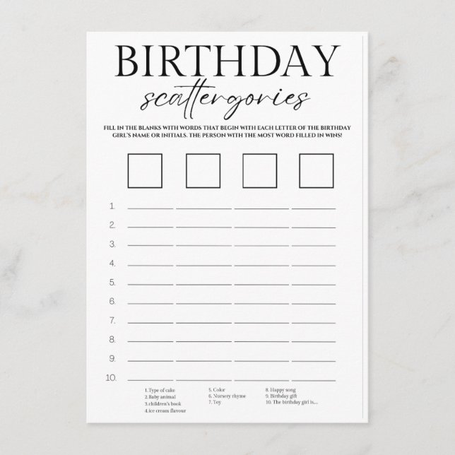 tarjeta de juego de dispersión de cumpleaños minim (Anverso)
