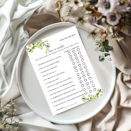 Tarjeta de juego de ducha con limón o bajo novia