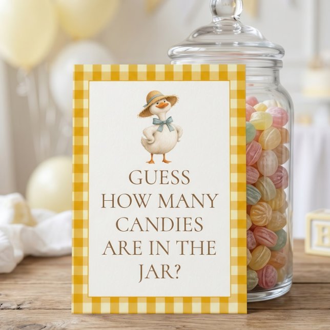 Tarjeta de juego de ducha Cuántos Gingham Amarillo (Subido por el creador)