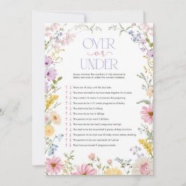Tarjeta de juego de ducha de bebé con flores silve