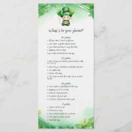 Tarjeta de juego de ducha de bebé de St. Patrick's