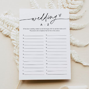 Tarjeta de juego de ducha de Boda A-Z de EVERLEIGH