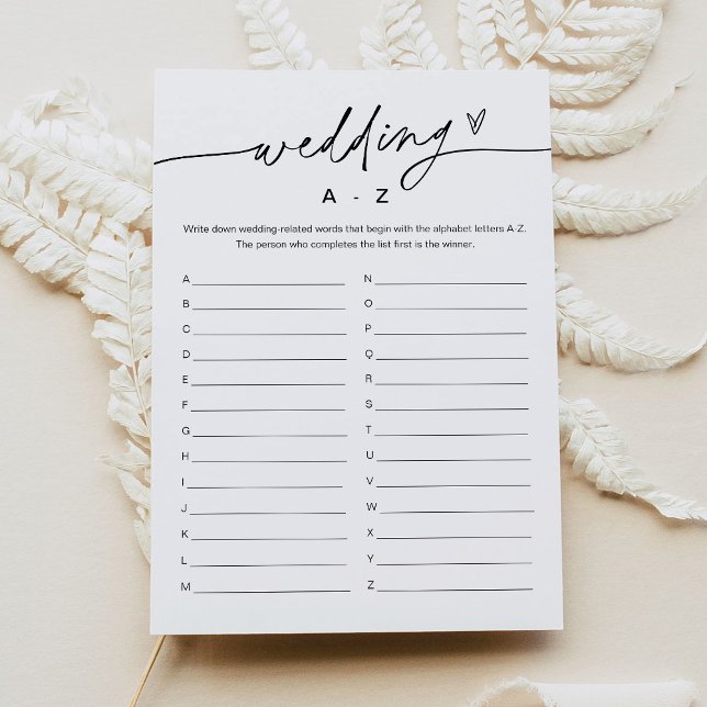 Tarjeta de juego de ducha de Boda A-Z de EVERLEIGH (Subido por el creador)