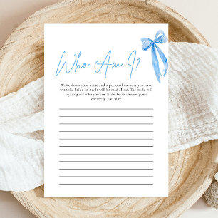 Tarjeta de juego de ducha de novia con lazo azul p
